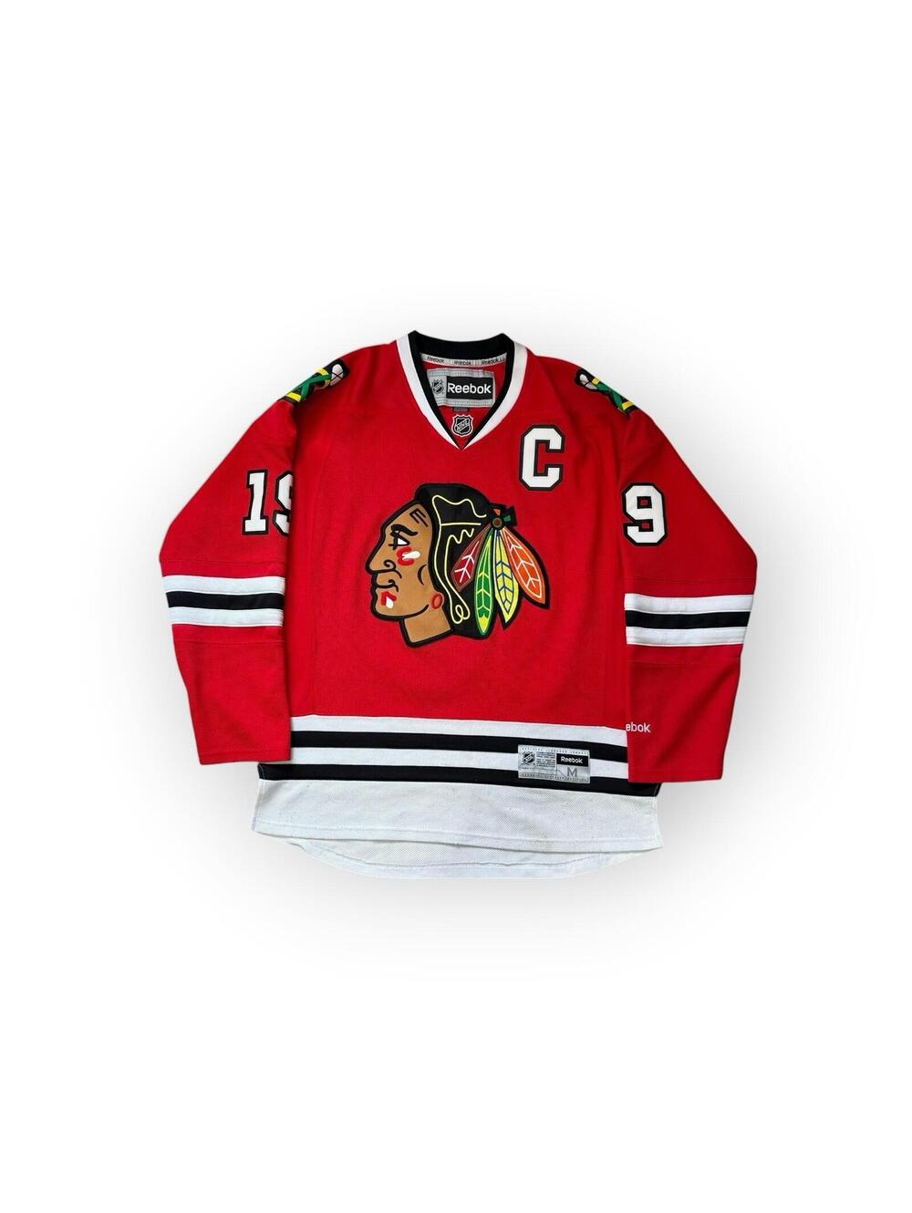 Reebok Chicago Blackhawks Jonathan Toews 19 Sewn Jersey Size M Men’s